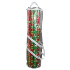 Northlight 30" White & Transparent Christmas Gift Wrap Organizer Bag With Handles 9 Northlight 30" White & Transparent Christmas Gift Wrap Organizer Bag With Handles -Northlight D676174S 3