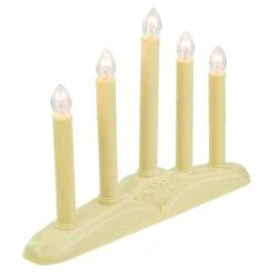 Northlight 14.5" Ivory 5-Lights Christmas Chandelier On Holly Berry & Bell Base Candle Lamp -Northlight D676185S 3