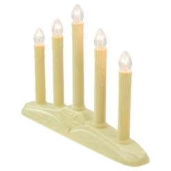 Northlight 14.5" Ivory 5-Lights Christmas Chandelier On Holly Berry & Bell Base Candle Lamp -Northlight D676185S 5