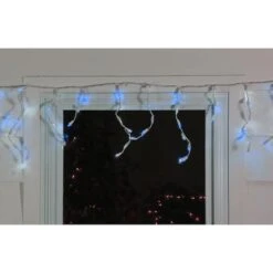 Northlight 100ct. LED Wide Angle Icicle Christmas Lights With White Wire Blue 21 Northlight 100ct. LED Wide Angle Icicle Christmas Lights With White Wire Blue -Northlight D676189S 13