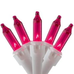 Northlight 50ct. Mini Christmas String Lights With White Wire Pink -Northlight D676206S 1 1