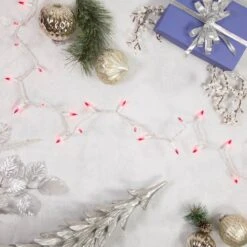 Northlight 50ct. Mini Christmas String Lights With White Wire Pink -Northlight D676206S 12