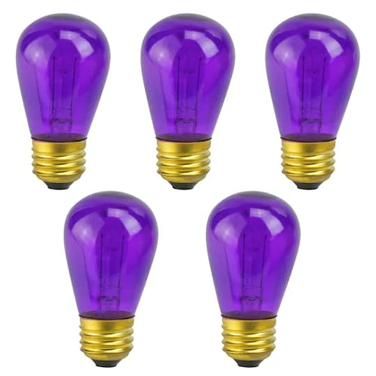 Northlight Transparent Incandescent S14 Replacement Christmas Bulbs, 25ct. Violet 7 Northlight Transparent Incandescent S14 Replacement Christmas Bulbs, 25ct. Violet - Image 5
