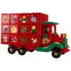 Northlight 14" Red Children Advent Calendar Storage Truck Christmas Décor