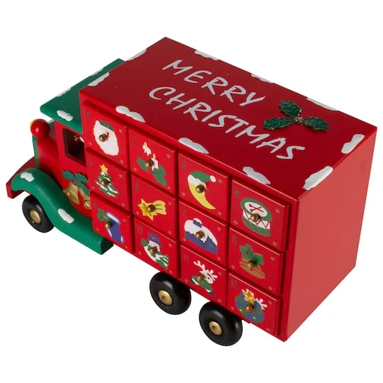Northlight 14" Red Children Advent Calendar Storage Truck Christmas Décor 6 Northlight 14" Red Children Advent Calendar Storage Truck Christmas Décor - Image 4