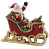 Northlight 9.5" Red & Gold Waving Santa Sitting In A Sleigh Christmas Decoration -Northlight D676312S 1
