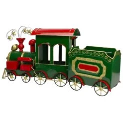 Northlight 34'' Green, Red And Gold Metal Train Figurine Tabletop Christmas Decoration -Northlight D676320S 1 1