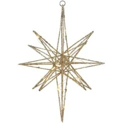 Northlight 12'' Warm White LED Lighted B/O Gold Glittered Geometric Star Christmas Decoration 13 Northlight 12'' Warm White LED Lighted B/O Gold Glittered Geometric Star Christmas Decoration -Northlight D676325S 11