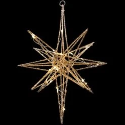 Northlight 12'' Warm White LED Lighted B/O Gold Glittered Geometric Star Christmas Decoration 15 Northlight 12'' Warm White LED Lighted B/O Gold Glittered Geometric Star Christmas Decoration -Northlight D676325S 13