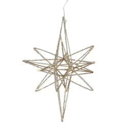Northlight 12'' Warm White LED Lighted B/O Gold Glittered Geometric Star Christmas Decoration 12 Northlight 12'' Warm White LED Lighted B/O Gold Glittered Geometric Star Christmas Decoration -Northlight D676325S 2