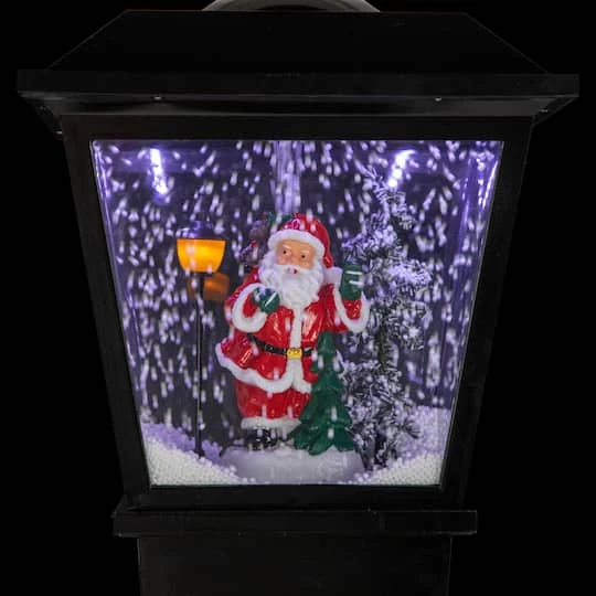 Northlight 6ft. Black LED Musical Snowing Santa Christmas Street Lamp 7 Northlight 6ft. Black LED Musical Snowing Santa Christmas Street Lamp - Image 5