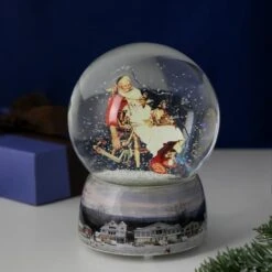 Northlight 6.5" Norman Rockwell Santa And His Helpers Christmas Snow Globe -Northlight D676345S 2