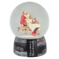 Northlight 6.5" Norman Rockwell Santa And His Helpers Christmas Snow Globe -Northlight D676345S 4