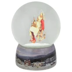 Northlight 6.5" Norman Rockwell Santa And His Helpers Christmas Snow Globe -Northlight D676345S 6