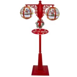 Northlight 6ft. Lighted Red & Gold Musical Double Christmas Street Lamp