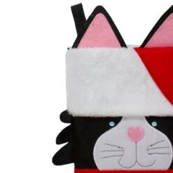 Northlight 19.5" Black & Red Embroidered Kitty Cat Christmas Stocking 11 Northlight 19.5" Black & Red Embroidered Kitty Cat Christmas Stocking -Northlight D676353S 4