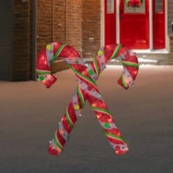 Northlight 26" Red & White Lighted Sisal Double Candy Cane Outdoor Christmas Décor 12 Northlight 26" Red & White Lighted Sisal Double Candy Cane Outdoor Christmas Décor -Northlight D676372S 12