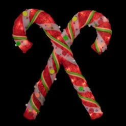 Northlight 26" Red & White Lighted Sisal Double Candy Cane Outdoor Christmas Décor 13 Northlight 26" Red & White Lighted Sisal Double Candy Cane Outdoor Christmas Décor -Northlight D676372S 13