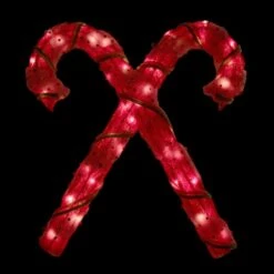 Northlight 26" Red & White Lighted Sisal Double Candy Cane Outdoor Christmas Décor 10 Northlight 26" Red & White Lighted Sisal Double Candy Cane Outdoor Christmas Décor -Northlight D676372S 2