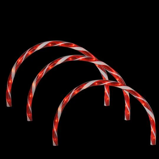 Northlight 3ct. Candy Cane Arch Outdoor Christmas Pathway Markers 5 Northlight 3ct. Candy Cane Arch Outdoor Christmas Pathway Markers - Image 3