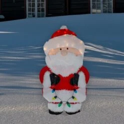 Northlight 32" Lighted Chenille Santa With Lights Outdoor Christmas Décor 10 Northlight 32" Lighted Chenille Santa With Lights Outdoor Christmas Décor -Northlight D676386S 2