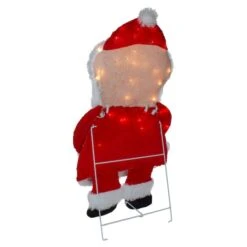 Northlight 32" Lighted Chenille Santa With Lights Outdoor Christmas Décor 13 Northlight 32" Lighted Chenille Santa With Lights Outdoor Christmas Décor -Northlight D676386S 5