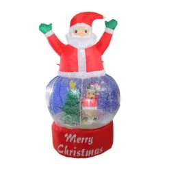 Northlight 5ft. Red & Blue Lighted Inflatable Santa Claus Snow Globe Outdoor Christmas Yard Décor