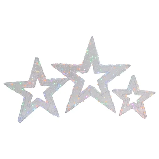 Northlight LED Color Changing Stars Outdoor Christmas Décor Set 4 Northlight LED Color Changing Stars Outdoor Christmas Décor Set - Image 2