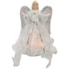 Northlight 12" Lighted Silver & White Angel With Wings Christmas Tree Topper, Clear Lights