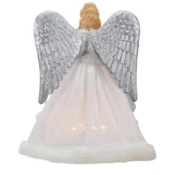 Northlight 12" Lighted Silver & White Angel With Wings Christmas Tree Topper, Clear Lights 13 Northlight 12" Lighted Silver & White Angel With Wings Christmas Tree Topper, Clear Lights -Northlight D676410S 5