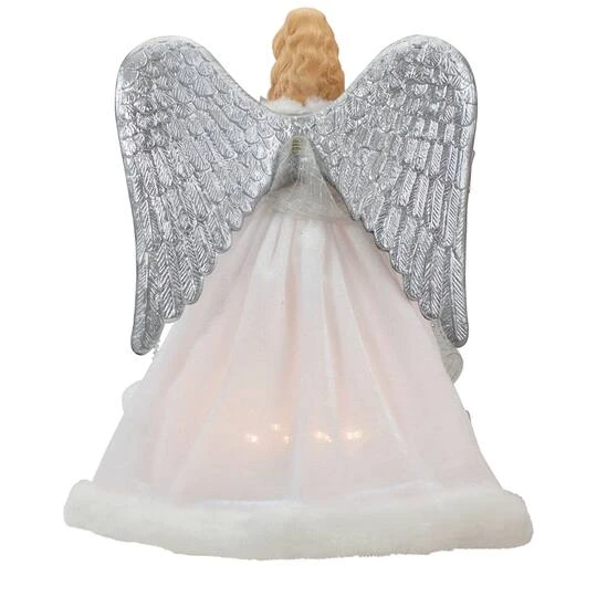 Northlight 12" Lighted Silver & White Angel With Wings Christmas Tree Topper, Clear Lights 8 Northlight 12" Lighted Silver & White Angel With Wings Christmas Tree Topper, Clear Lights - Image 6
