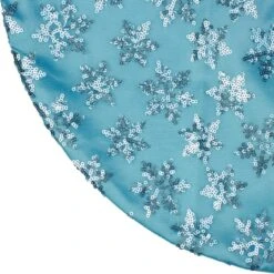 Northlight 20" Blue Sequin Snowflake Pattern Mini Christmas Tree Skirt 9 Northlight 20" Blue Sequin Snowflake Pattern Mini Christmas Tree Skirt -Northlight D676425S 3