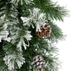 Northlight 22" Unlit Snowy Flocked Angel Pine With Pine Cones Christmas Teardrop Swag -Northlight D676430S 13