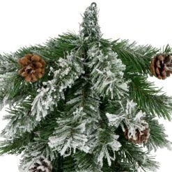 Northlight 22" Unlit Snowy Flocked Angel Pine With Pine Cones Christmas Teardrop Swag -Northlight D676430S 15