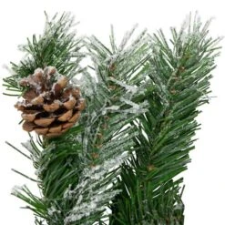 Northlight 22" Unlit Snowy Flocked Angel Pine With Pine Cones Christmas Teardrop Swag -Northlight D676430S 16