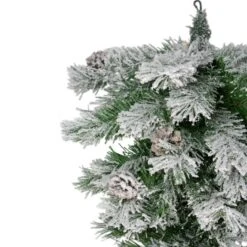 Northlight 22" Unlit Snowy Flocked Angel Pine With Pine Cones Christmas Teardrop Swag -Northlight D676430S 3