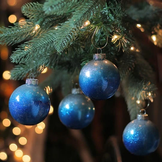 Northlight 4ct. 2.75" Blue & Silver Glittered Glass Christmas Ornament Ball Set 5 Northlight 4ct. 2.75" Blue & Silver Glittered Glass Christmas Ornament Ball Set - Image 3