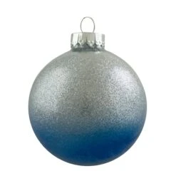 Northlight 4ct. 2.75" Blue & Silver Glittered Glass Christmas Ornament Ball Set 9 Northlight 4ct. 2.75" Blue & Silver Glittered Glass Christmas Ornament Ball Set -Northlight D676458S 3