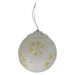 Northlight 5" LED White Snowflake Cut-Out Hanging Ornament