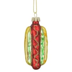 Northlight 4" Hot Dog In A Bun Glass Ornament