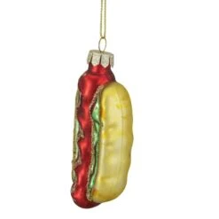 Northlight 4" Hot Dog In A Bun Glass Ornament -Northlight D676487S 3
