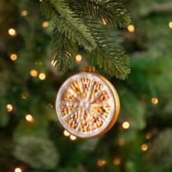 Northlight 3.5" Glittered Orange Slice Glass Ornament 15 Northlight 3.5" Glittered Orange Slice Glass Ornament -Northlight D676490S 2