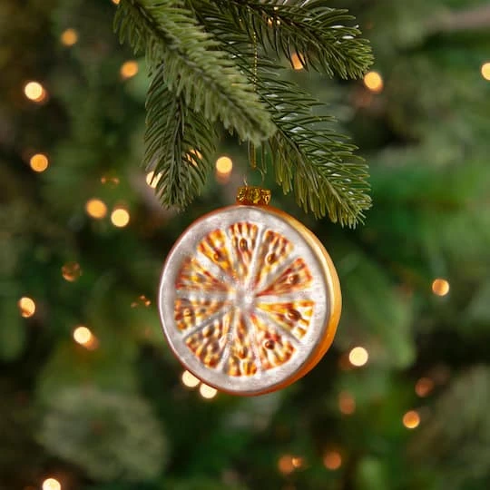 Northlight 3.5" Glittered Orange Slice Glass Ornament 5 Northlight 3.5" Glittered Orange Slice Glass Ornament - Image 3