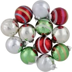 Northlight 12ct. 2" Multicolor Vintage Design Glass Ball Ornaments 22 Northlight 12ct. 2" Multicolor Vintage Design Glass Ball Ornaments -Northlight D676495S 11