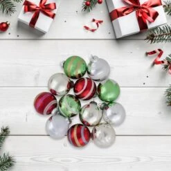 Northlight 12ct. 2" Multicolor Vintage Design Glass Ball Ornaments 23 Northlight 12ct. 2" Multicolor Vintage Design Glass Ball Ornaments -Northlight D676495S 12