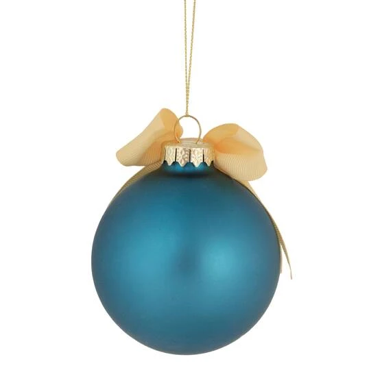 Northlight 3" Matte Blue Ford The Universal Car With Beige Ribbon Glass Ball Ornament 7 Northlight 3" Matte Blue Ford The Universal Car With Beige Ribbon Glass Ball Ornament - Image 5