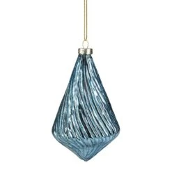 Northlight 4.75" Blue Glitter Swirl Glass Christmas Pendant Ornament 11 Northlight 4.75" Blue Glitter Swirl Glass Christmas Pendant Ornament -Northlight D676525S 1 1