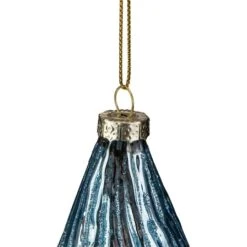 Northlight 4.75" Blue Glitter Swirl Glass Christmas Pendant Ornament 12 Northlight 4.75" Blue Glitter Swirl Glass Christmas Pendant Ornament -Northlight D676525S 2