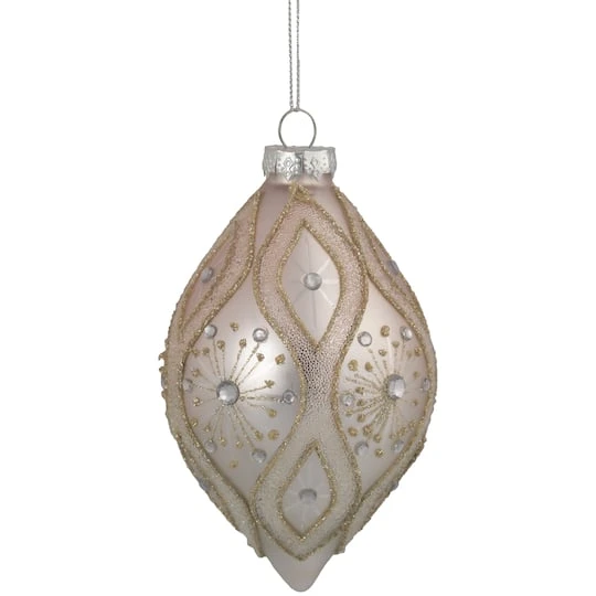 Northlight 5.25" Rose Gold Retro Ombre Glass Christmas Drop Ornament 3 Northlight 5.25" Rose Gold Retro Ombre Glass Christmas Drop Ornament