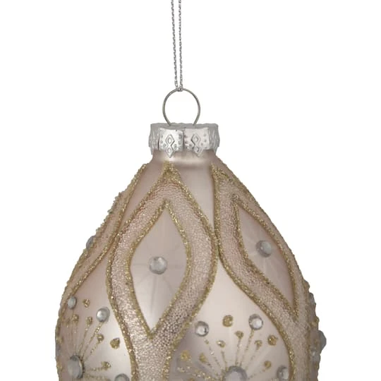 Northlight 5.25" Rose Gold Retro Ombre Glass Christmas Drop Ornament 6 Northlight 5.25" Rose Gold Retro Ombre Glass Christmas Drop Ornament - Image 4